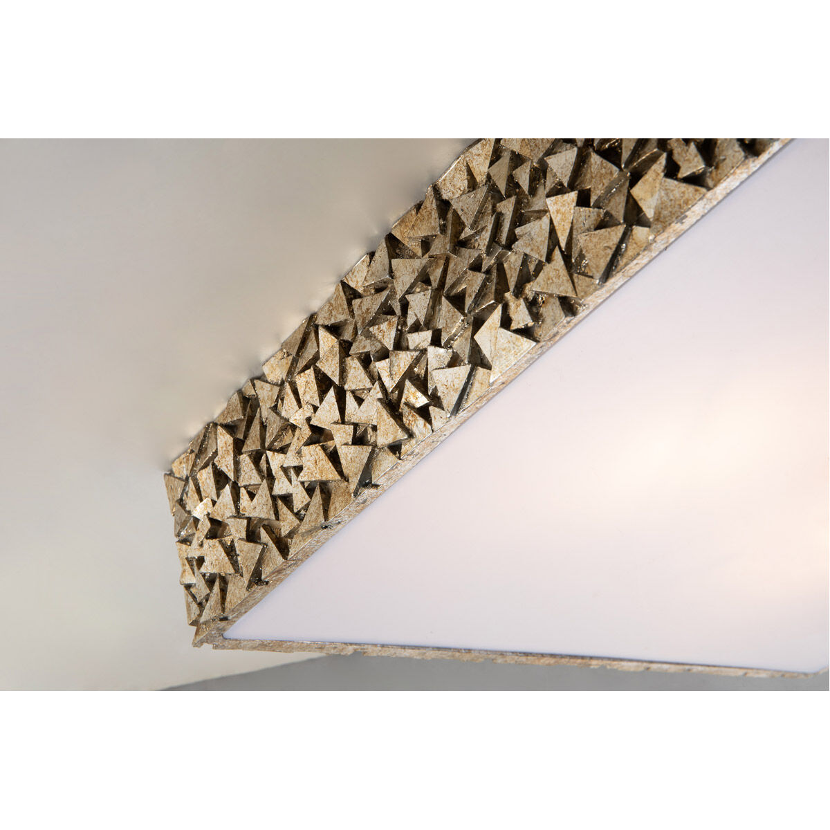 Mosaic 4 Light Silver Bath/Flush Mounts Ceiling Light in Silver Leaf with Antique